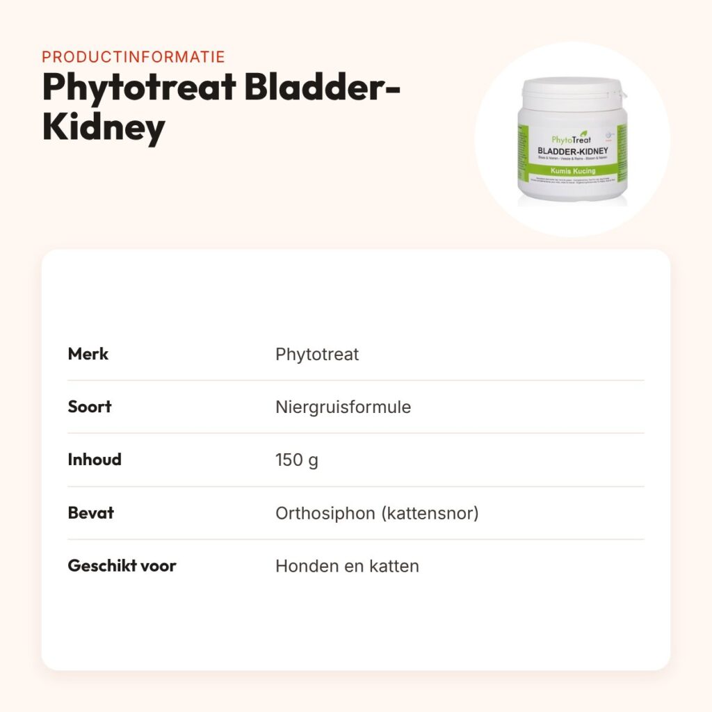 Phytotreat Bladder-Kidney niergruisformule 150 g – voor honden en katten – productinformatie