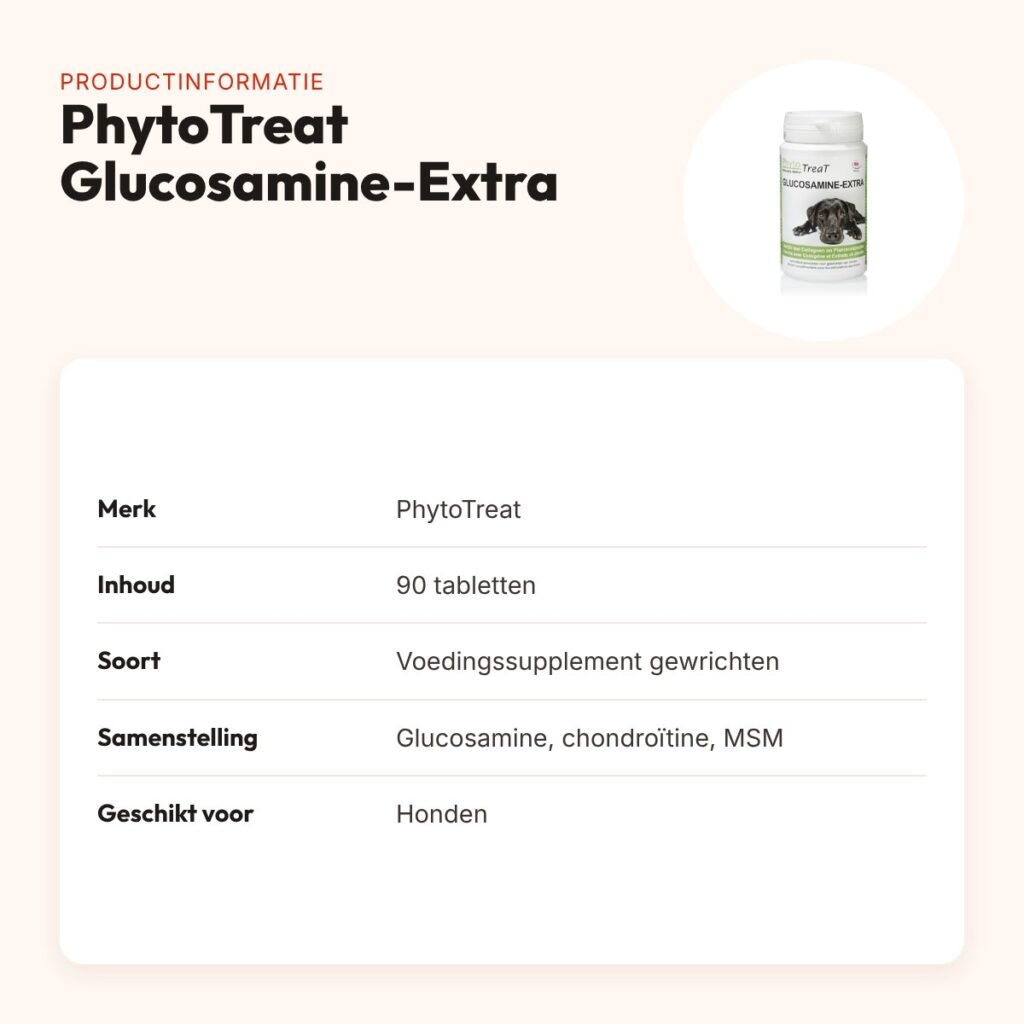 PhytoTreat Glucosamine-Extra hond 90 tabletten – gewrichten – productinformatie