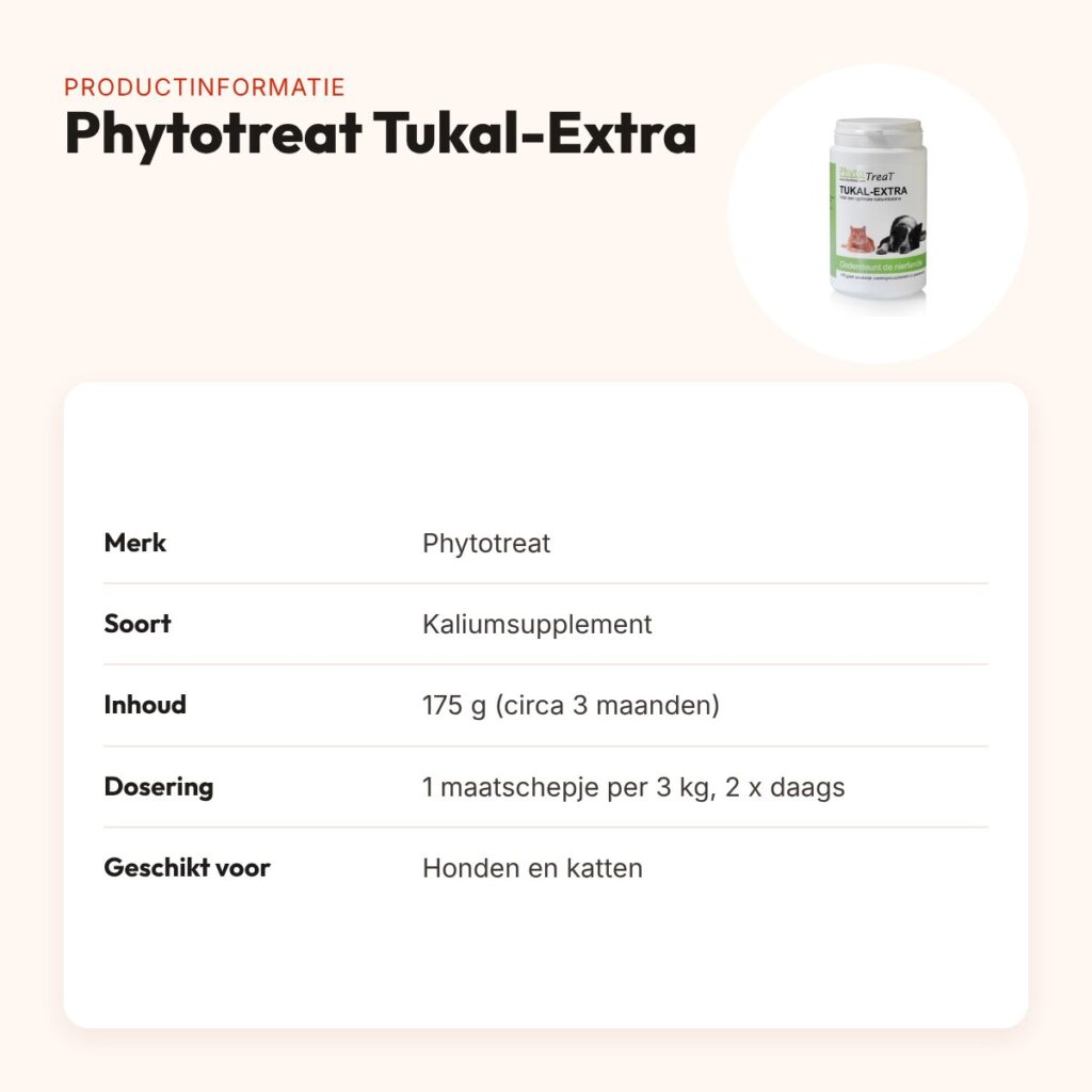 Phytotreat Tukal-Extra 175 g – kaliumsupplement voor honden en katten – productinformatie