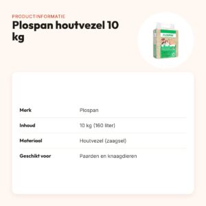 Plospan houtvezel 10 kg (160 liter) – stofarme bedding – productinformatie