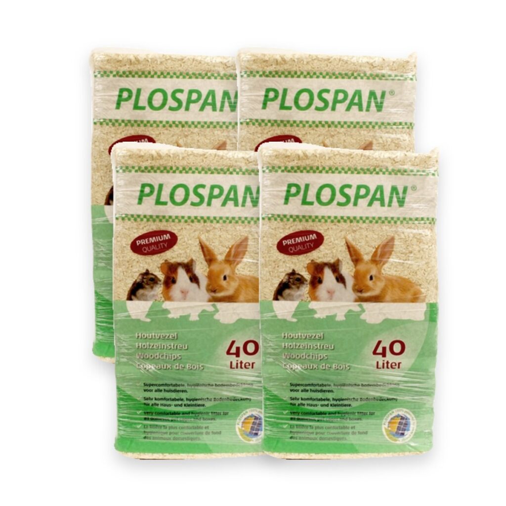 Plospan houtvezel 4 x 40 liter (160 liter) – stofarme bedding