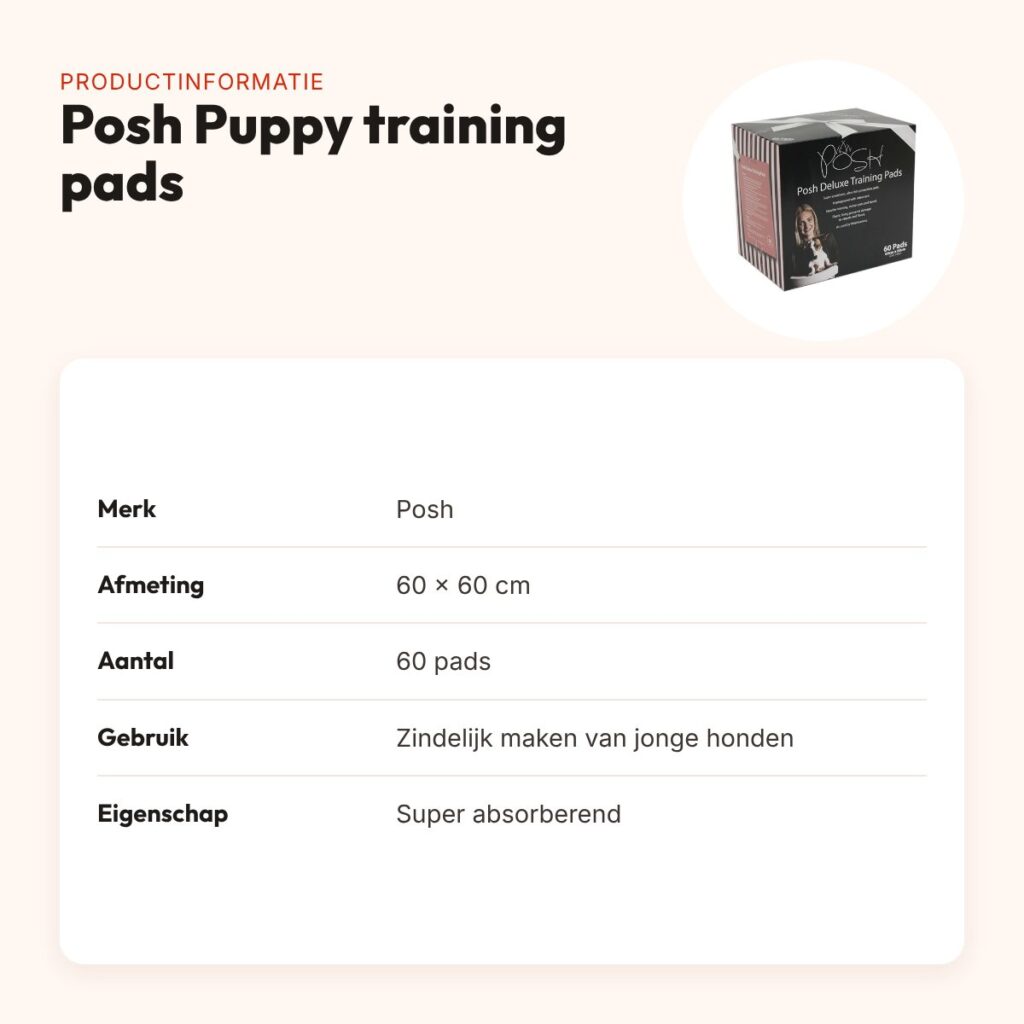 Posh Puppy training pads 60 x 60 cm – 60 stuks, absorberend – productinformatie