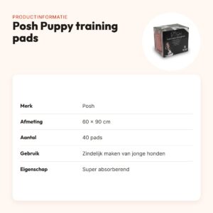 Posh Puppy training pads 60 x 90 cm – 40 stuks, absorberend – productinformatie