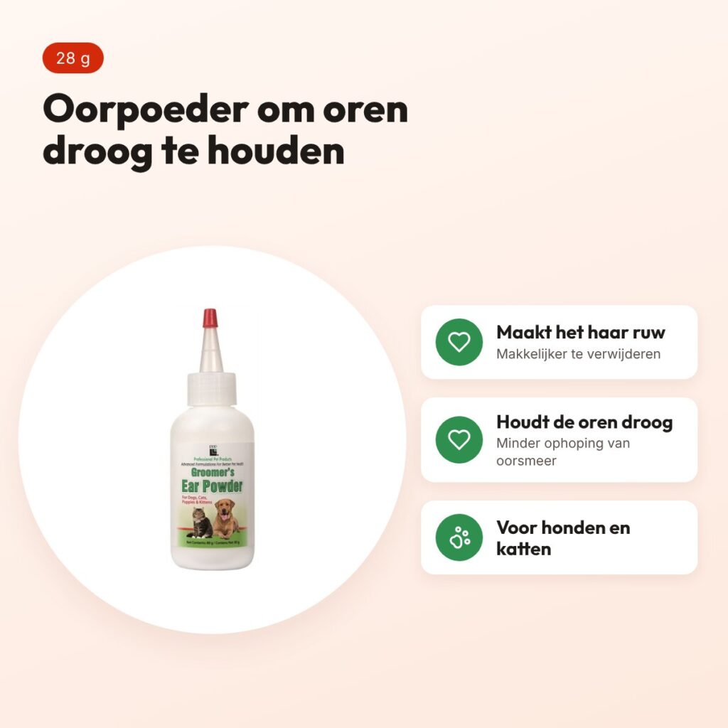 PPP oorpoeder 28 g – drooghoudend, voor honden en katten – voordelen