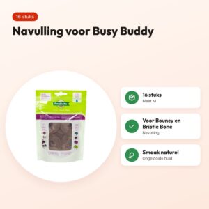 Premier Busy Buddy Ring naturel M – navulling, 16 stuks – voordelen