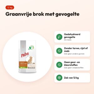 Prins hondenvoer Procare Grainfree gevogelte 12 kg – huid en vacht – voordelen