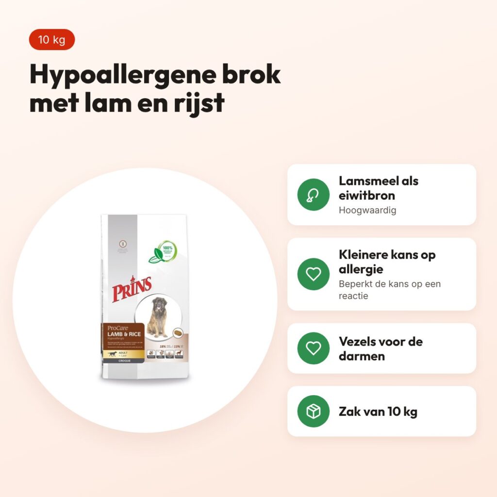 Prins hondenvoer Procare Hypo-allergic lam en rijst 10 kg – voordelen