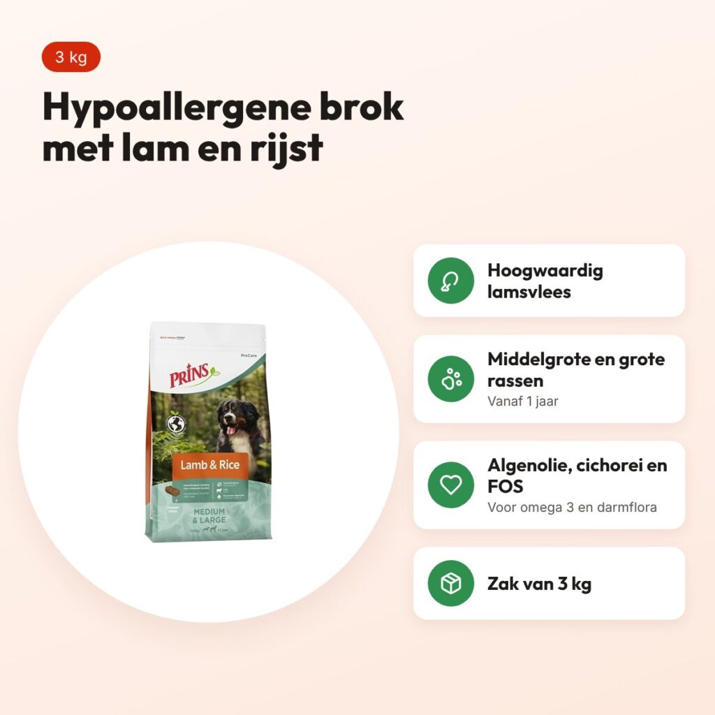 Prins hondenvoer Procare lam en rijst 3 kg – hypoallergeen – voordelen