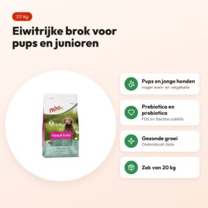 Prins hondenvoer Procare Puppy/Junior 20 kg – eiwitrijk – voordelen
