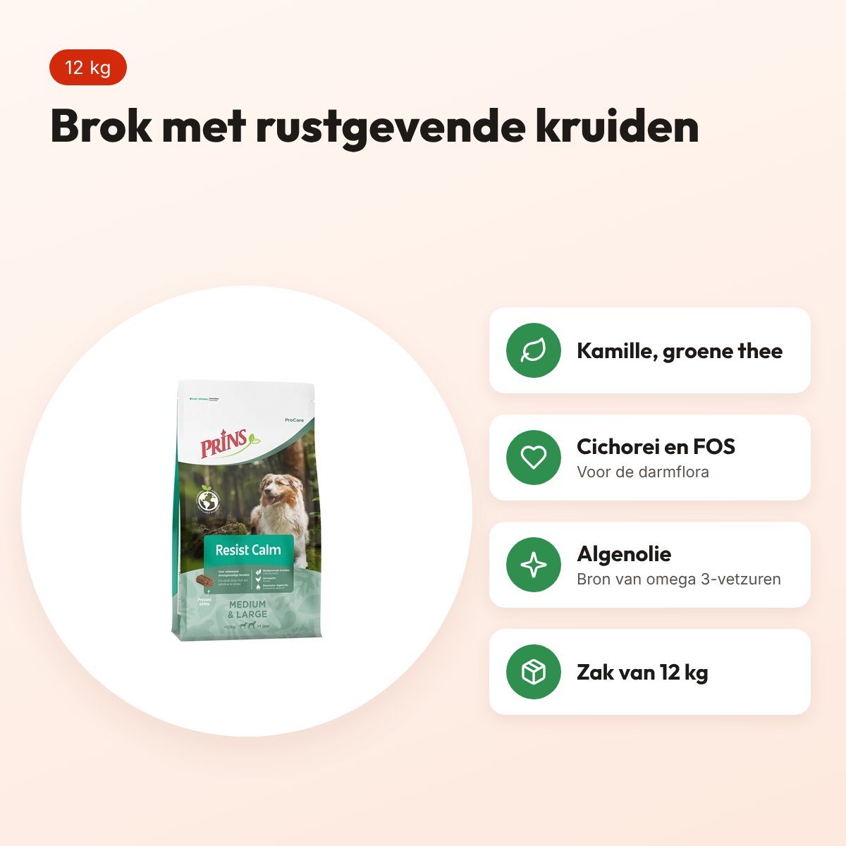 Prins hondenvoer Procare Resist Calm 12 kg – met rustgevende kruiden – voordelen