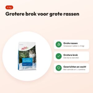 Prins kattenvoer Vital Care Adult Maxi 4 kg – grote rassen – voordelen