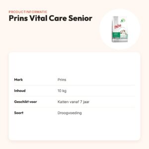 Prins kattenvoer Vital Care Senior 10 kg – voor katten vanaf 7 jaar – productinformatie