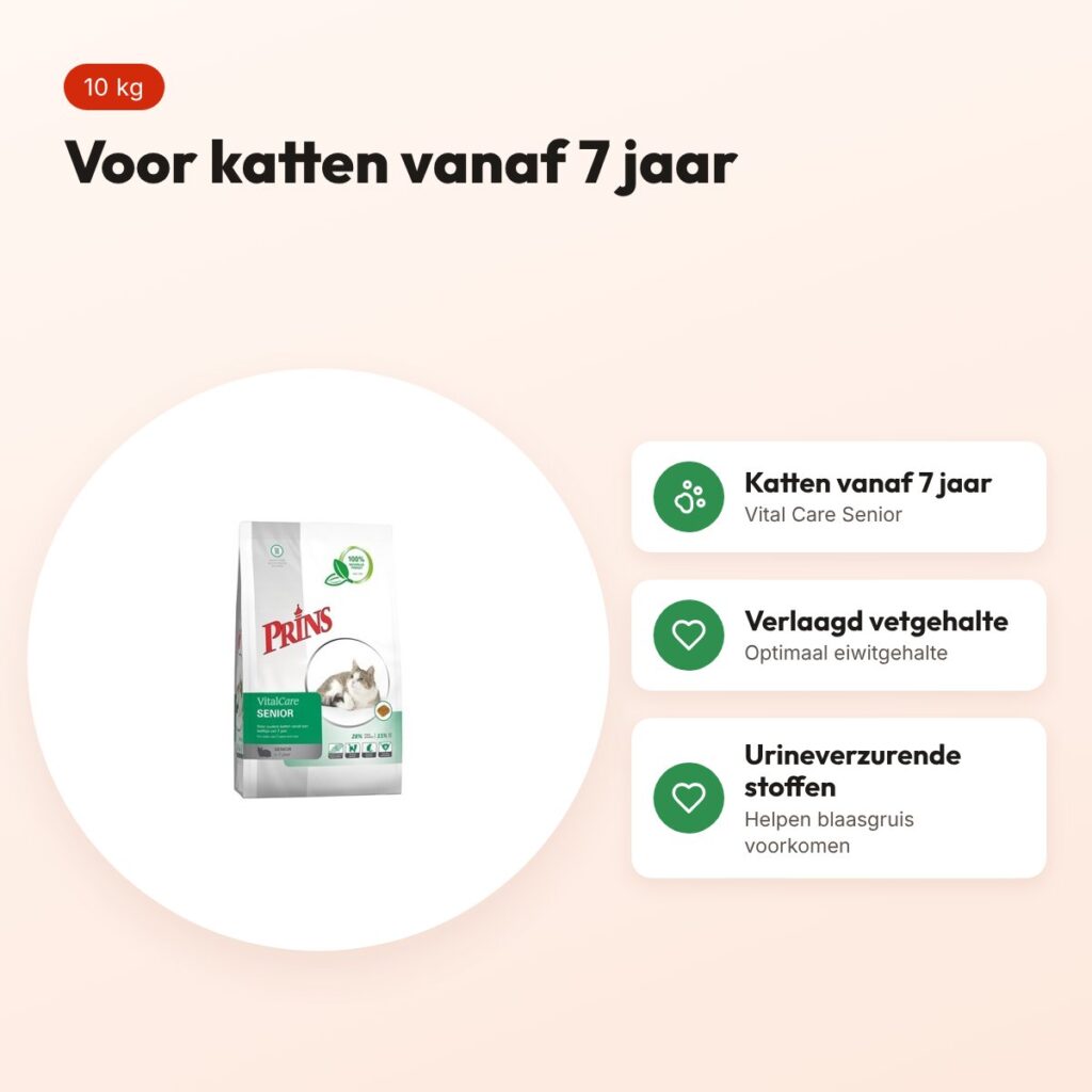 Prins kattenvoer Vital Care Senior 10 kg – voor katten vanaf 7 jaar – voordelen