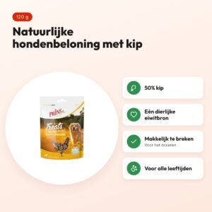 Prins Treats kip 120 g – natuurlijke beloningssnack – voordelen