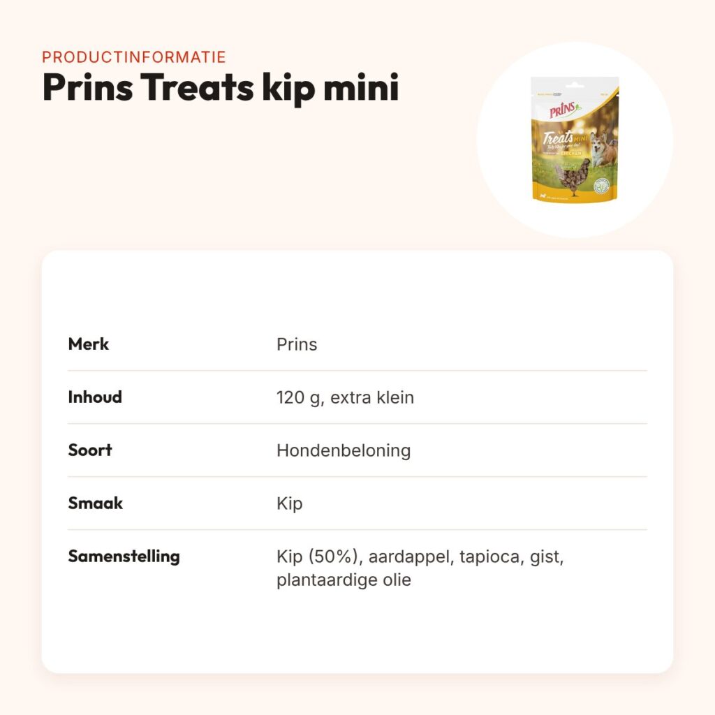 Prins Treats kip mini 120 g – extra kleine beloningssnack – productinformatie