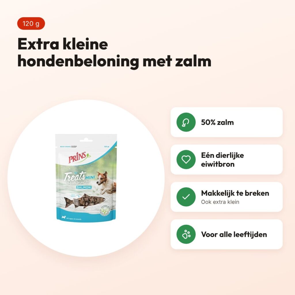 Prins Treats zalm mini 120 g – extra kleine beloningssnack – voordelen