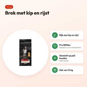 Pro Plan hondenvoer Adult Original kip en rijst 14 kg – voordelen