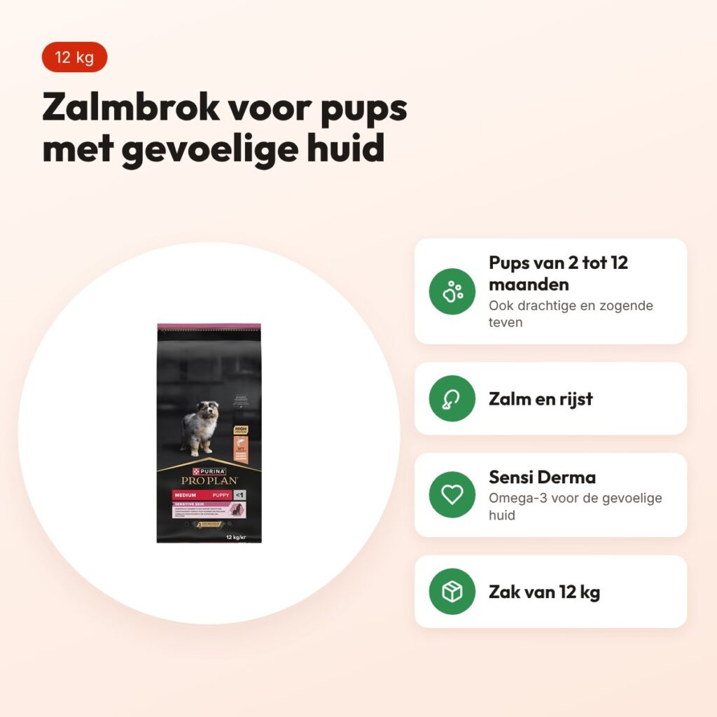 Pro Plan hondenvoer Puppy Sensitive Skin zalm en rijst 12 kg – voordelen