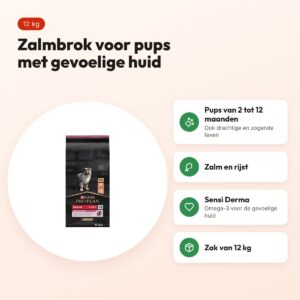 Pro Plan hondenvoer Puppy Sensitive Skin zalm en rijst 12 kg – voordelen