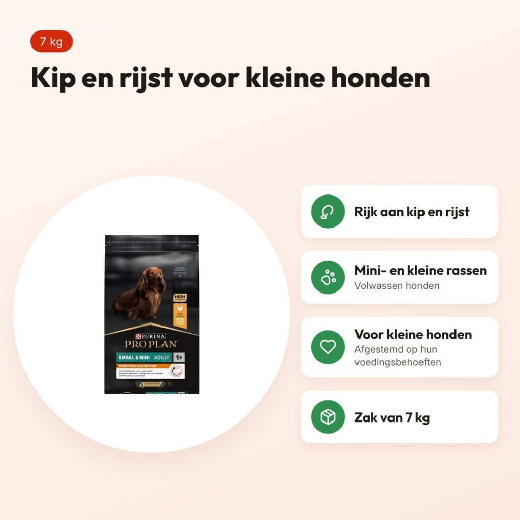 Pro Plan hondenvoer Small & Mini Adult kip en rijst 7 kg – voordelen
