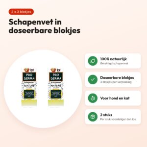 Proderma schapenvet naturel blokjes hond en kat – multipack 2 x 3 stuks – voordelen