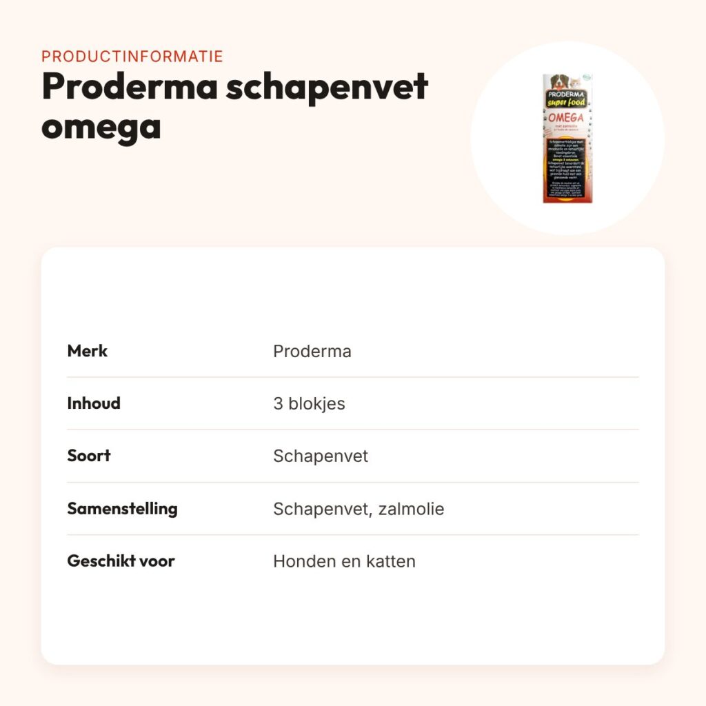 Proderma schapenvet omega met zalmolie 3 stuks – hond en kat – productinformatie