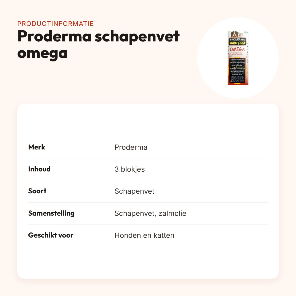 Proderma schapenvet omega met zalmolie 3 stuks – hond en kat – productinformatie