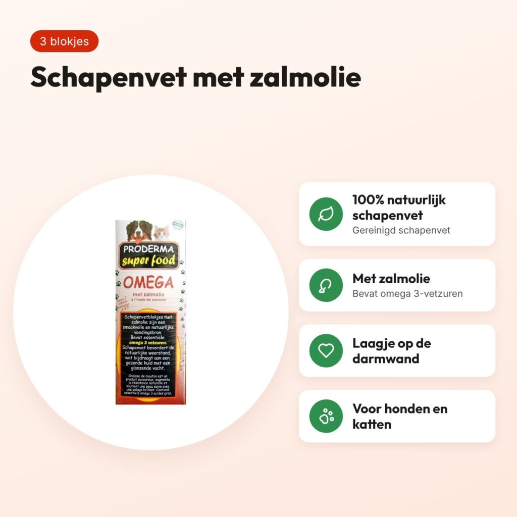 Proderma schapenvet omega met zalmolie 3 stuks – hond en kat – voordelen