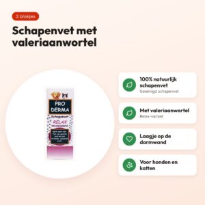 Proderma schapenvet relax met valeriaan – 3 stuks, hond en kat – voordelen