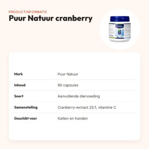 Puur Natuur cranberry 90 capsules – blaas en urinewegen – productinformatie