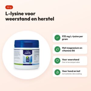 Puur Natuur L-Lysine 50 g – supplement voor hond en kat – voordelen