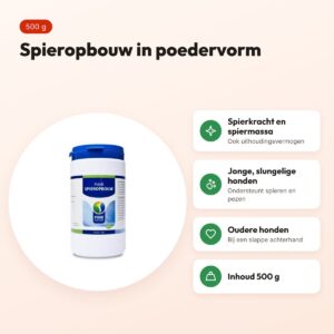 Puur Natuur Muscle Mass spieropbouw 500 g – hond en kat – voordelen