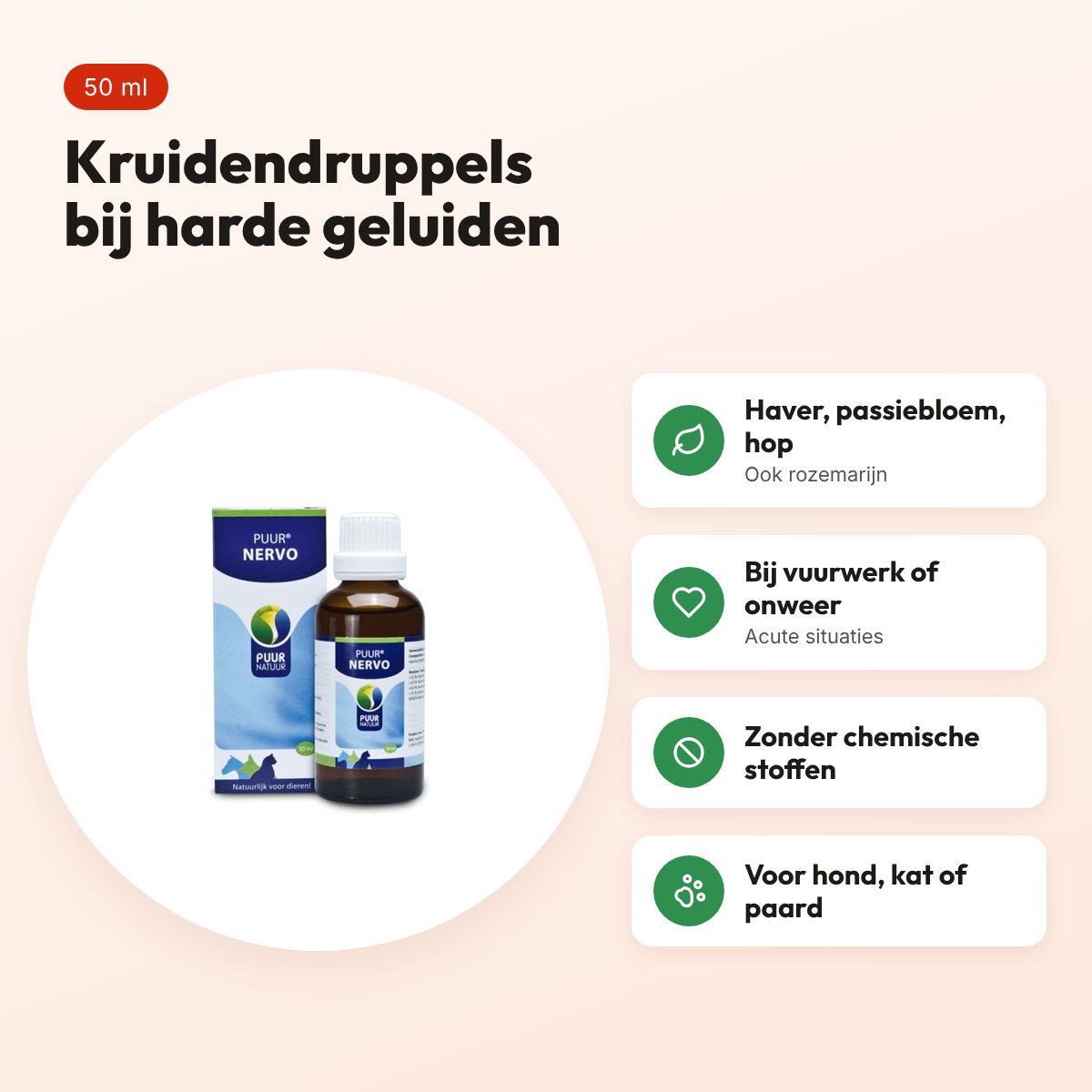 Puur Natuur Nervo druppels 50 ml – kruiden bij harde geluiden – voordelen