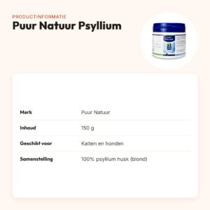 Puur Natuur Psyllium 150 g – voor hond en kat – productinformatie