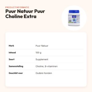 Puur Natuur Puur Choline Extra 100 g – voor oudere honden – productinformatie