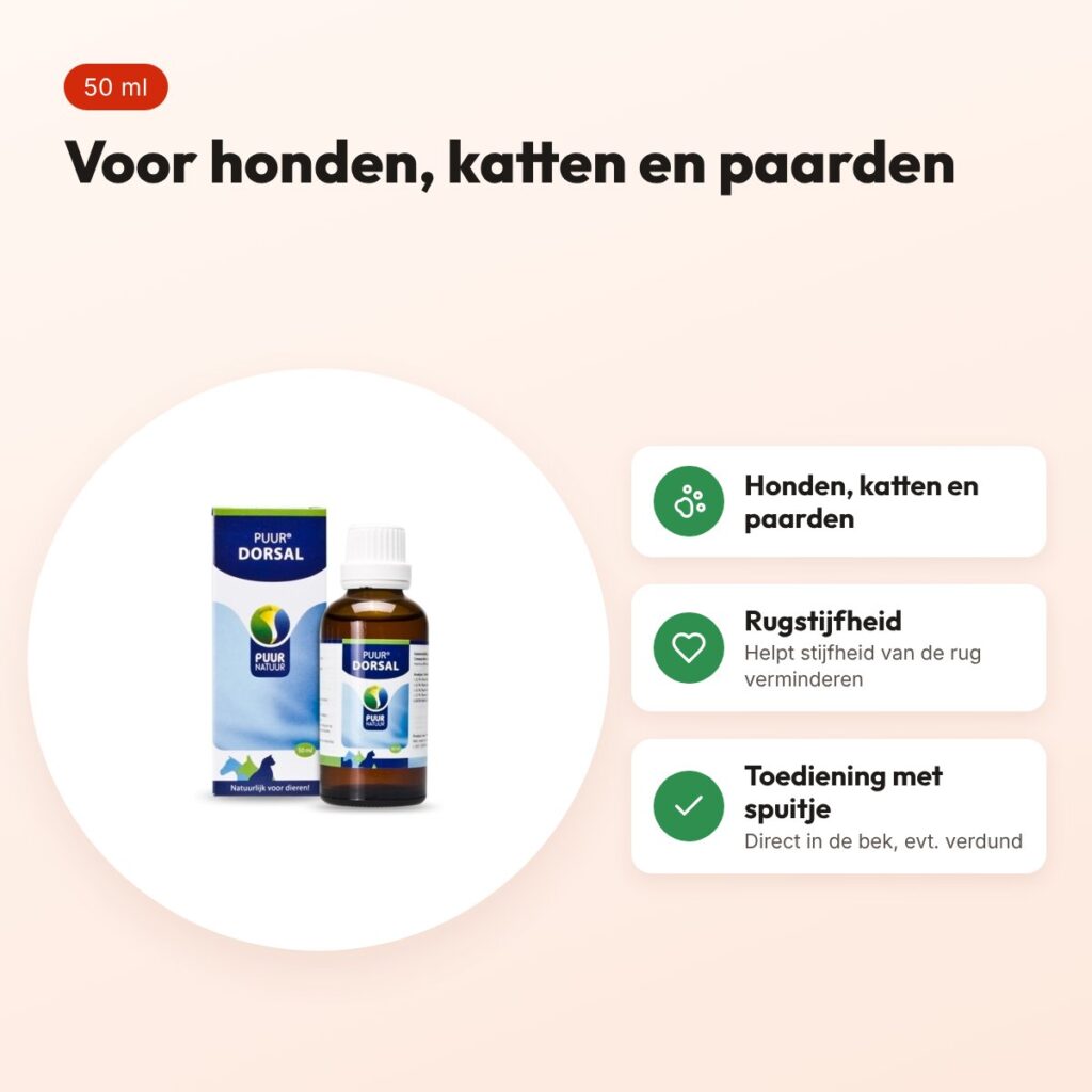 Puur Natuur Puur Dorsal (rug) 50 ml – voor honden, katten en paarden – voordelen