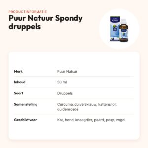 Puur Natuur Spondy druppels 50 ml – voor de achterhand en rug – productinformatie