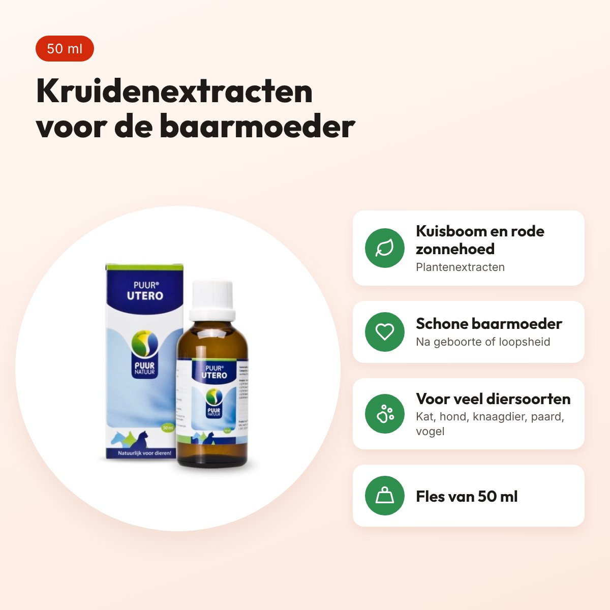 Puur Natuur Utero 50 ml – kruidenextracten voor een schone baarmoeder – voordelen