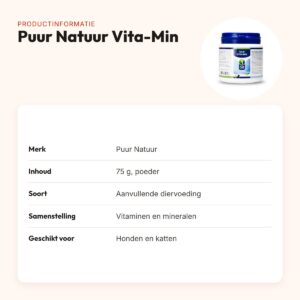 Puur Natuur Vita-Min vitaminen en mineralen 75 g – hond en kat – productinformatie