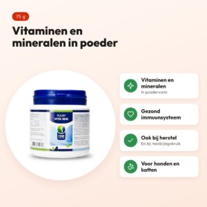 Puur Natuur Vita-Min vitaminen en mineralen 75 g – hond en kat – voordelen