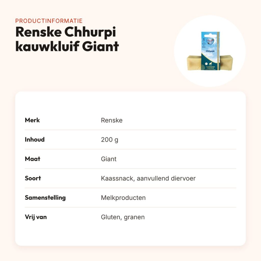 Renske Chhurpi kauwkluif Giant 200 g – kaassnack voor honden – productinformatie