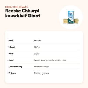 Renske Chhurpi kauwkluif Giant 200 g – kaassnack voor honden – productinformatie