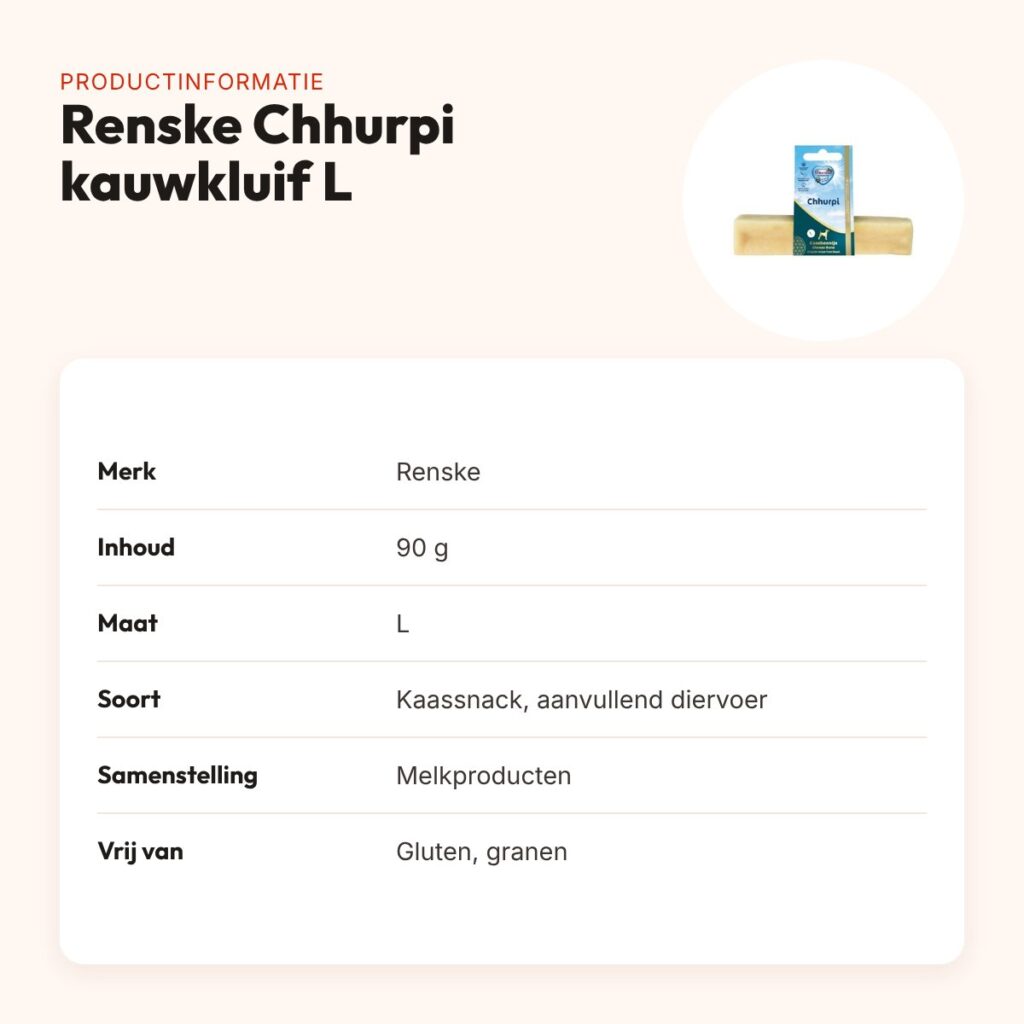 Renske Chhurpi kauwkluif L 90 g – glutenvrije kaassnack – productinformatie