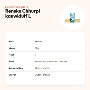 Renske Chhurpi kauwkluif L 90 g – glutenvrije kaassnack – productinformatie