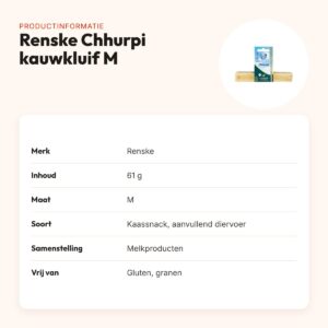 Renske Chhurpi kauwkluif M 61 g – glutenvrije kaassnack – productinformatie