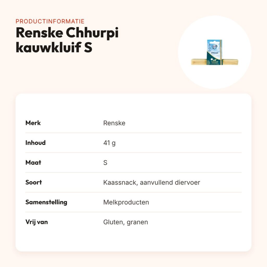 Renske Chhurpi kauwkluif S 41 g – glutenvrije kaassnack – productinformatie