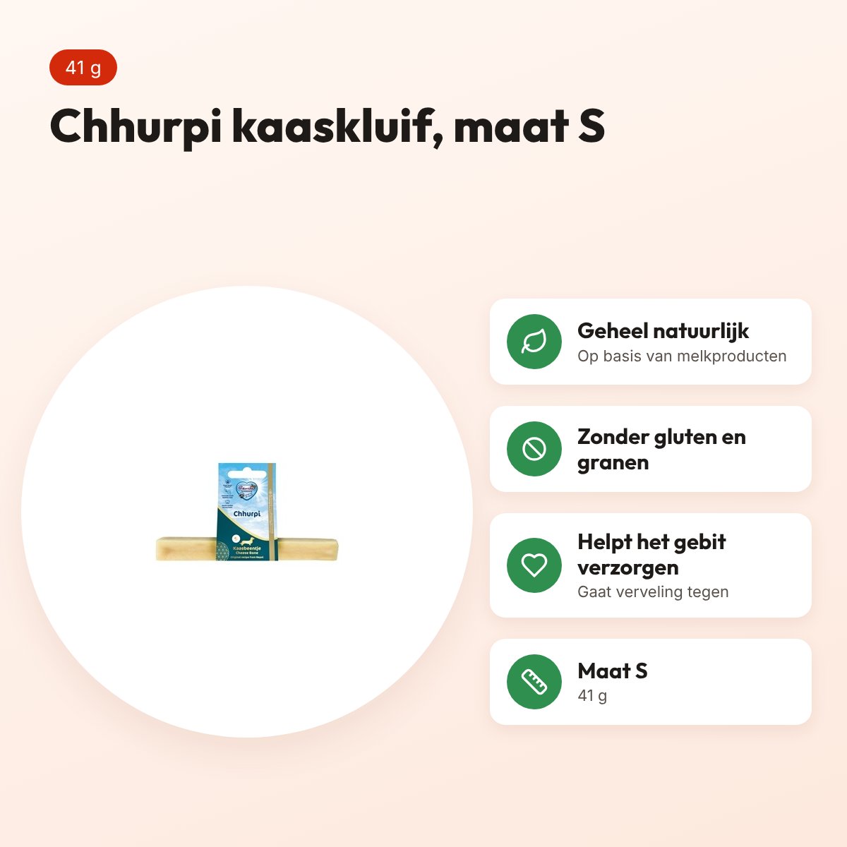 Renske Chhurpi kauwkluif S 41 g – glutenvrije kaassnack – voordelen
