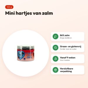 Renske Gezonde Beloning mini hartjes zalm 100 g – graanvrij – voordelen