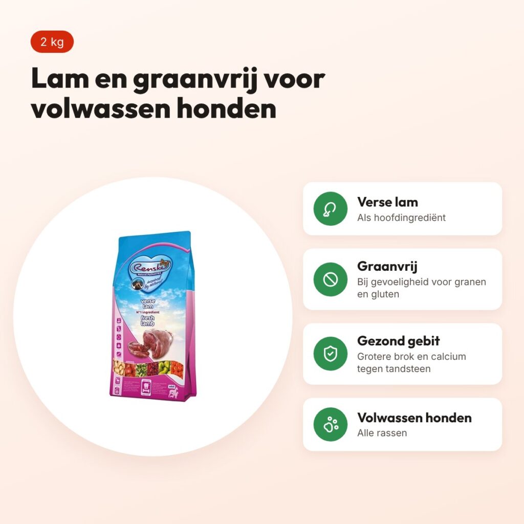Renske hondenvoer Adult lam graanvrij hypoallergeen 2 kg – voordelen