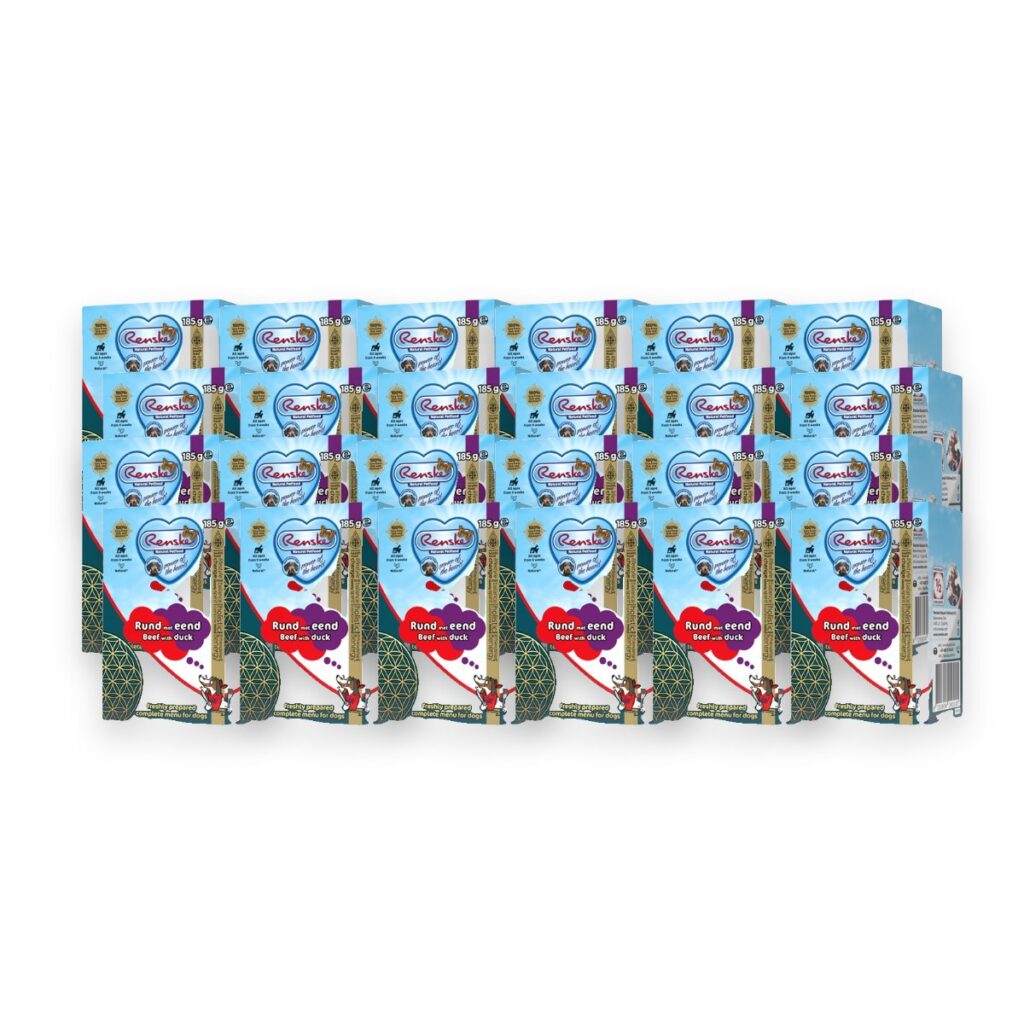 Renske hondenvoer vers bereide maaltijd rund en eend 24 x 185 g